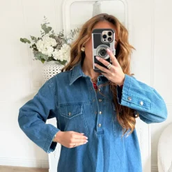 ROBE CHEMISE EN JEAN BRUT