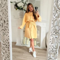 ROBE CHEMISE EN JEAN JAUNE