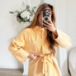 ROBE CHEMISE EN JEAN JAUNE