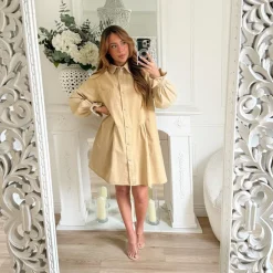 ROBE EN JEAN CAMEL BOUTONS COEURS