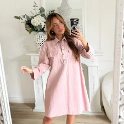 ROBE EN JEAN VIEUX ROSE
