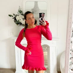 ROBE EN MAILLE ROUGE