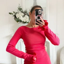 ROBE EN MAILLE ROUGE