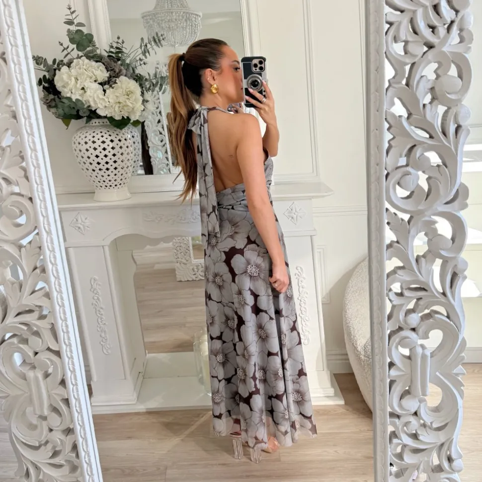 ROBE EN TULLE DOS NU CHOCO MOTIFS