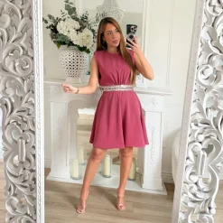 ROBE FENTES STRASS CHERRY