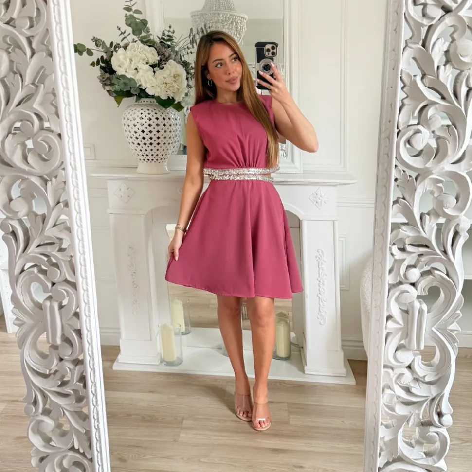 ROBE FENTES STRASS CHERRY