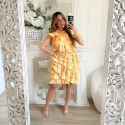 ROBE FROUFROUS JAUNE DOS NU