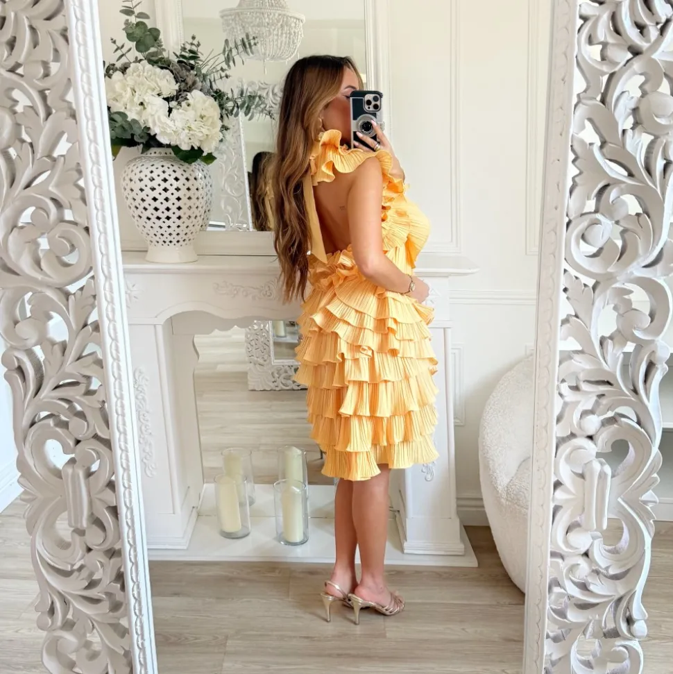 ROBE FROUFROUS JAUNE DOS NU