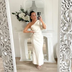 ROBE MONOMANCHE LIN BEIGE