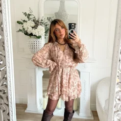 ROBE MOTIFS NUDE MARYLISE