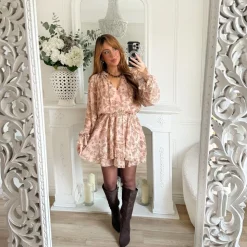 ROBE MOTIFS NUDE MARYLISE