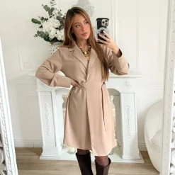 ROBE PORTEFEUILLE TAUPE CLAUDE
