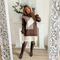 ROBE PULL CHOCO DENTELLE ALICE