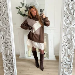ROBE PULL CHOCO DENTELLE ALICE
