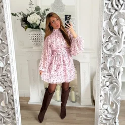 ROBE ROSE PASTEL FLEURIE