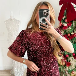 ROBE SEQUINS BURGUNDY ALYSSA