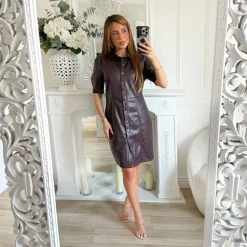 ROBE SIMILI CUIR PRUNE CLAUDIE