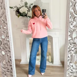 SWEAT À CAPUCHE PINK COEUR
