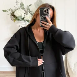 SWEAT CAPUCHE BLACK OVERSIZE