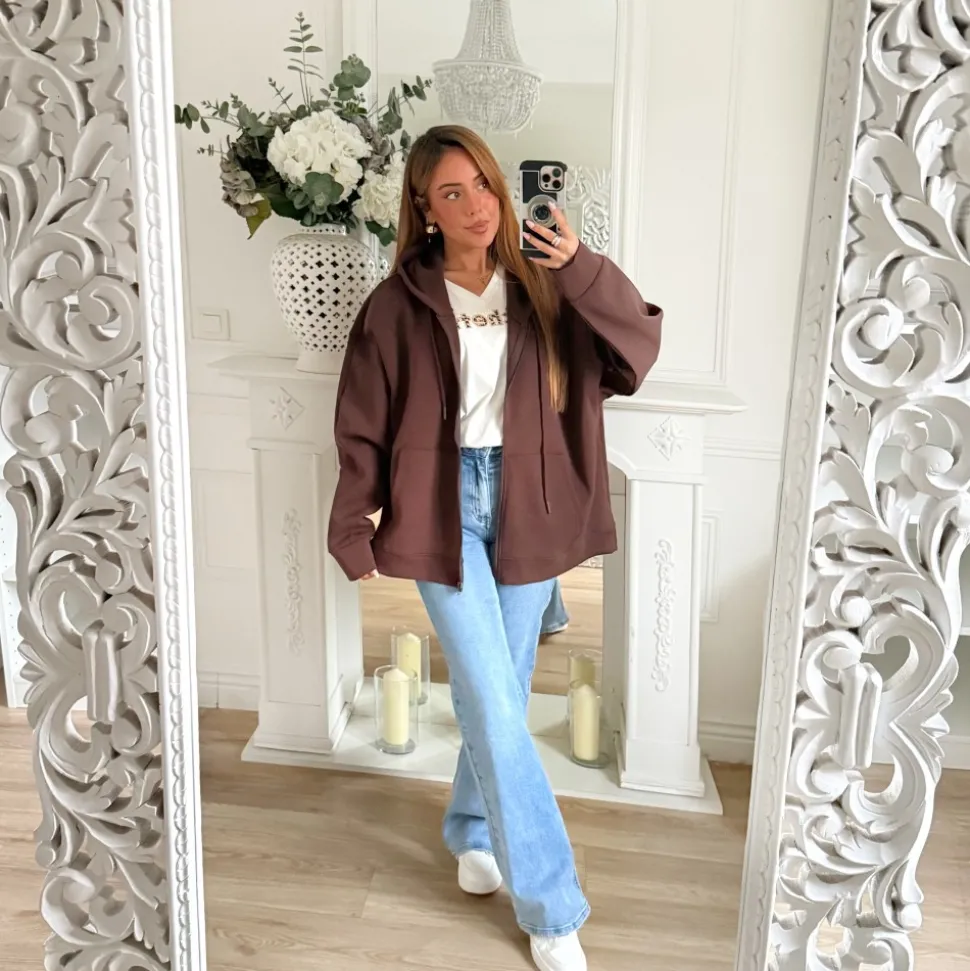 SWEAT CAPUCHE CHOCO OVERSIZE