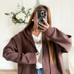 SWEAT CAPUCHE CHOCO OVERSIZE
