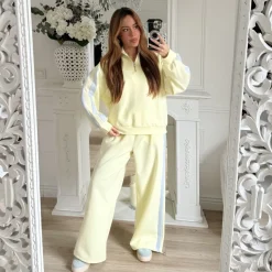 SWEAT JAUNE BANDES BLEUES INÉS