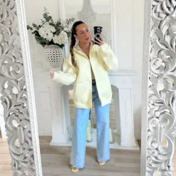 SWEAT ZIPÉE JAUNE ORLANE