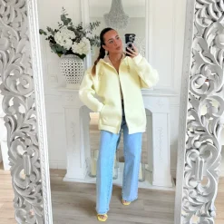 SWEAT ZIPÉE JAUNE ORLANE