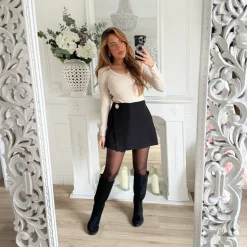 TOP BASIQUE BEIGE COTELÉ