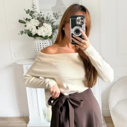 TOP COL BATEAU BEIGE