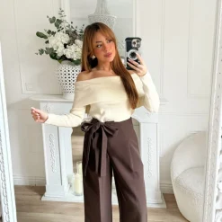 TOP COL BATEAU BEIGE