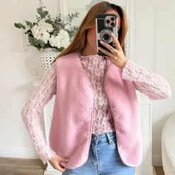 TOP DENTELLE ROSE PASTEL