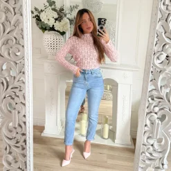 TOP DENTELLE ROSE PASTEL