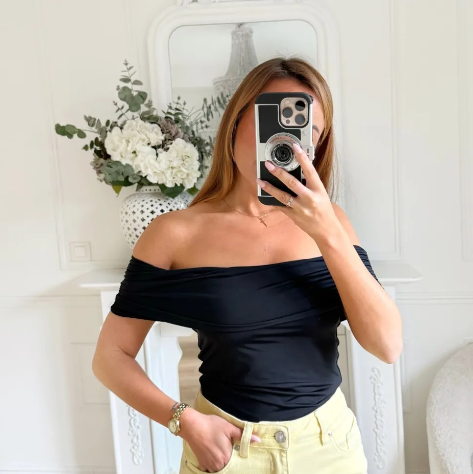 TOP LYCRA BUSTIER BLACK