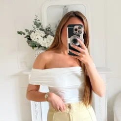 TOP LYCRA BUSTIER BLANC