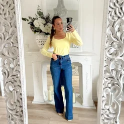 TOP LYCRA JAUNE PASTEL