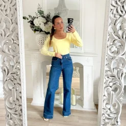 TOP LYCRA JAUNE PASTEL