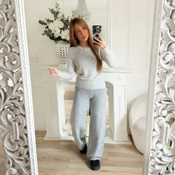 TOP MAILLE GRIS CAROLE