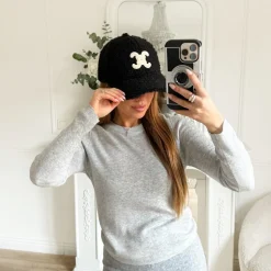 TOP MAILLE GRIS CAROLE