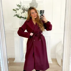 TRENCH BURGUNDY AVEC CEINTURE CANDICE