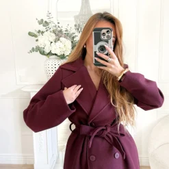 TRENCH BURGUNDY AVEC CEINTURE CANDICE
