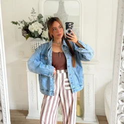 VESTE EN JEAN DOS BRODERIE