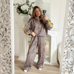 VESTE LÉOPARD BANDES JAUNES