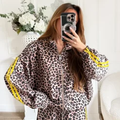 VESTE LÉOPARD BANDES JAUNES