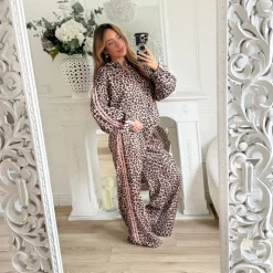 VESTE LÉOPARD BANDES PINK