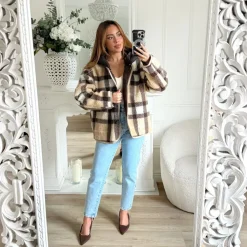 VESTE MOUMOUTE CAMEL CARREAUX À CAPUCHE MARAM