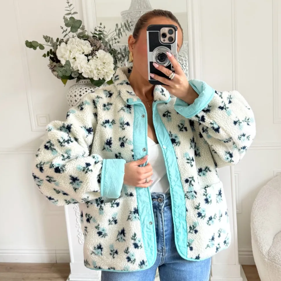 VESTE MOUMOUTE REVERSIBLE TURQUOISE