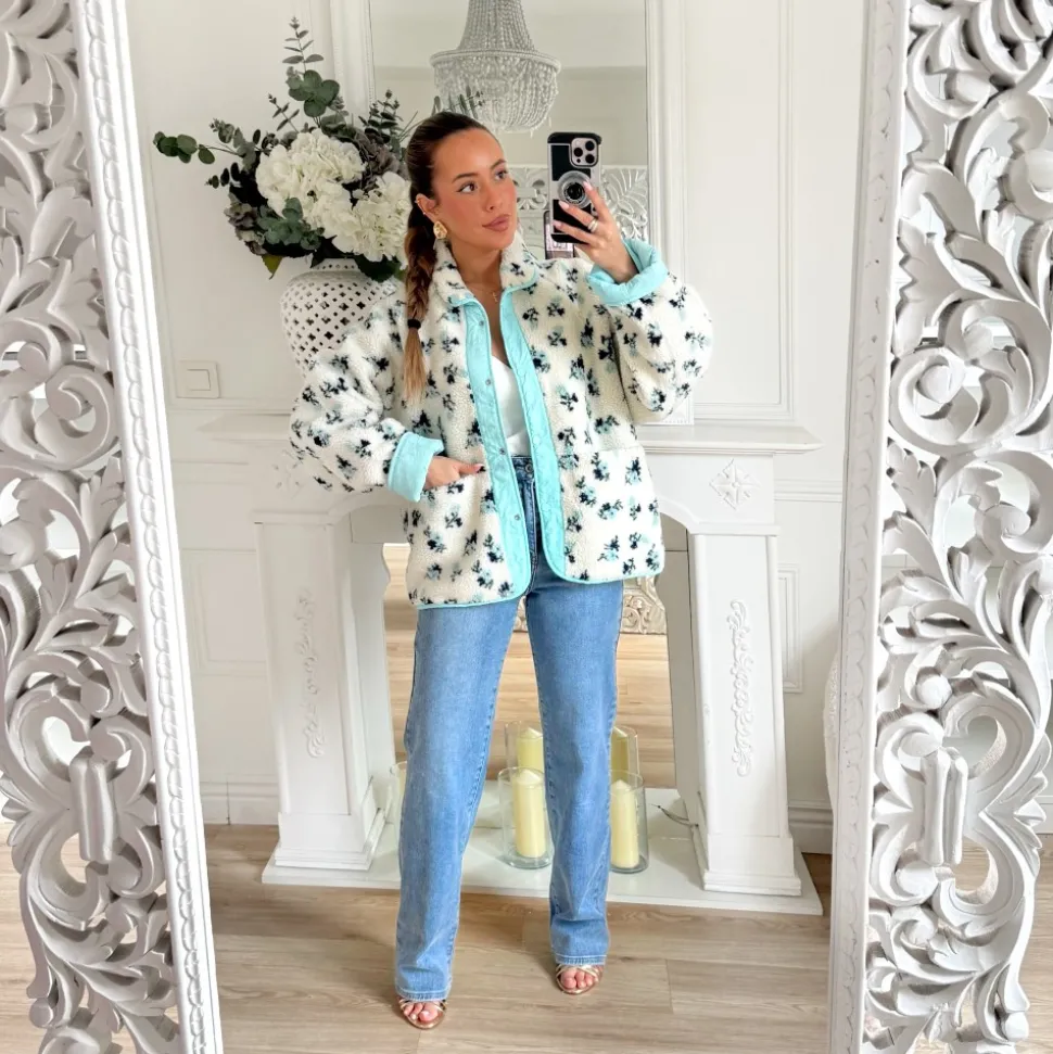 VESTE MOUMOUTE REVERSIBLE TURQUOISE