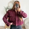VESTE STYLE PARKA COURT BURGUNDY