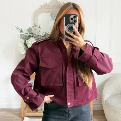VESTE STYLE PARKA COURT BURGUNDY